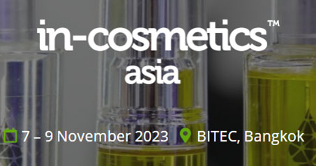 In-cosmetics Asiaは2023年11月7日から9日までBITEC Internationalで開催されます