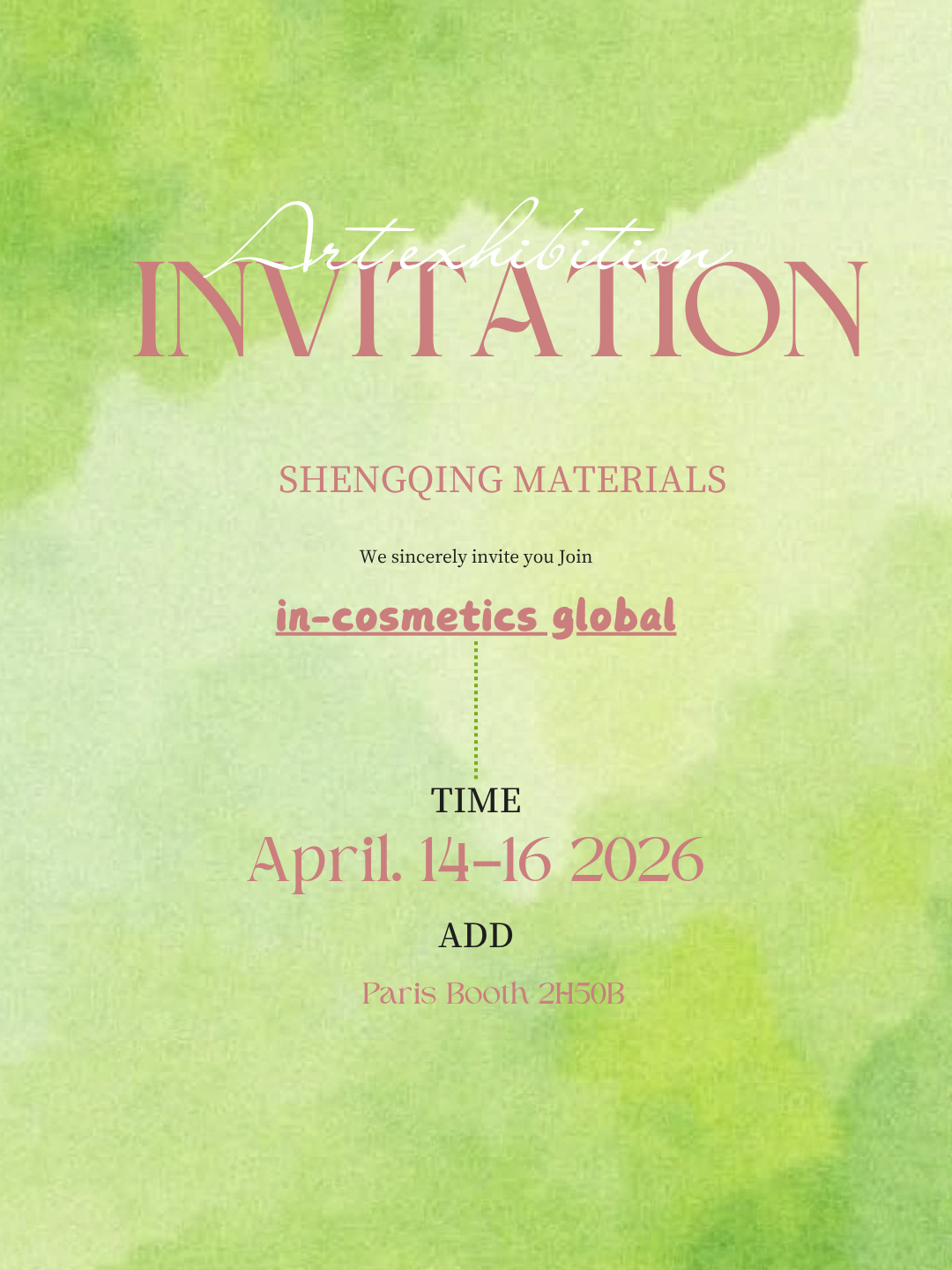 Shengqing がパリで開催される in-cosmetics Global 2026 にご招待します